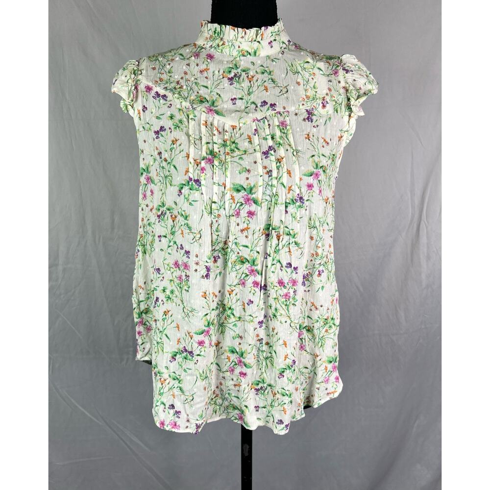 NEW with tags Rose & Olive women sleeveless blouse short flutter sleeve size XS